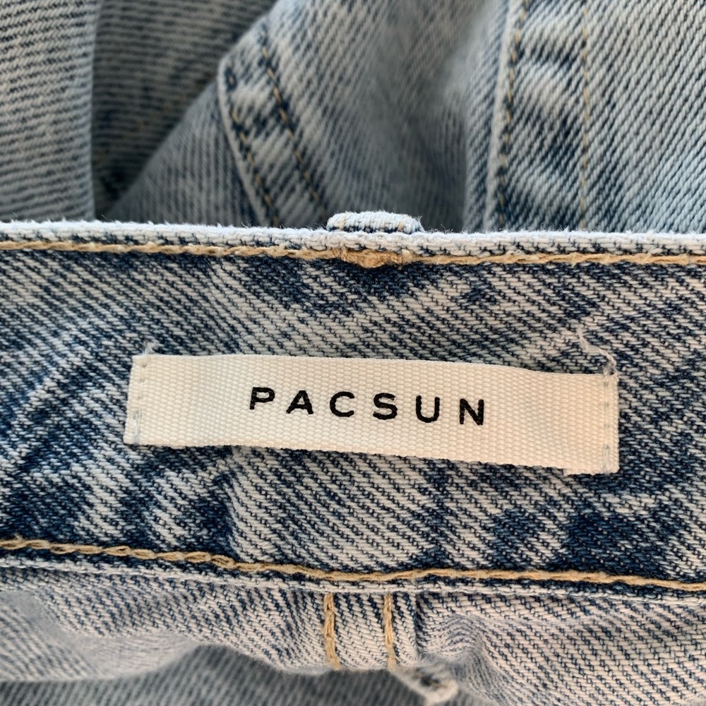 PACSUN High Rise Straight Ripped Button Fly Jeans - Picture 3 of 11